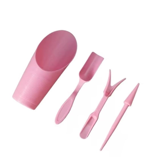 4 Pcs Mini Garden Tool Set for Indoor Plant Care, Plastic Soil Spoon and Transplanting Kit, Potting Shovel with Bucket Scoop, Bonsai Gardening Hand Tools for Seedlings