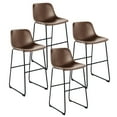 thumbnail image 4 of 30" Upholstered Bar Stools with Backs, Brown, Set of 4, 4 of 6