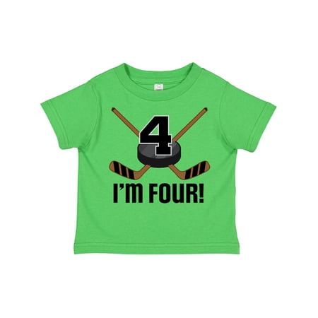 

Inktastic 4th Birthday Ice Hockey Sports Party Boys Gift Toddler Boy Girl T-Shirt
