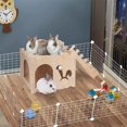thumbnail image 4 of Castillo de madera extragrande para conejos, casa de juegos desmontable, 4 of 4