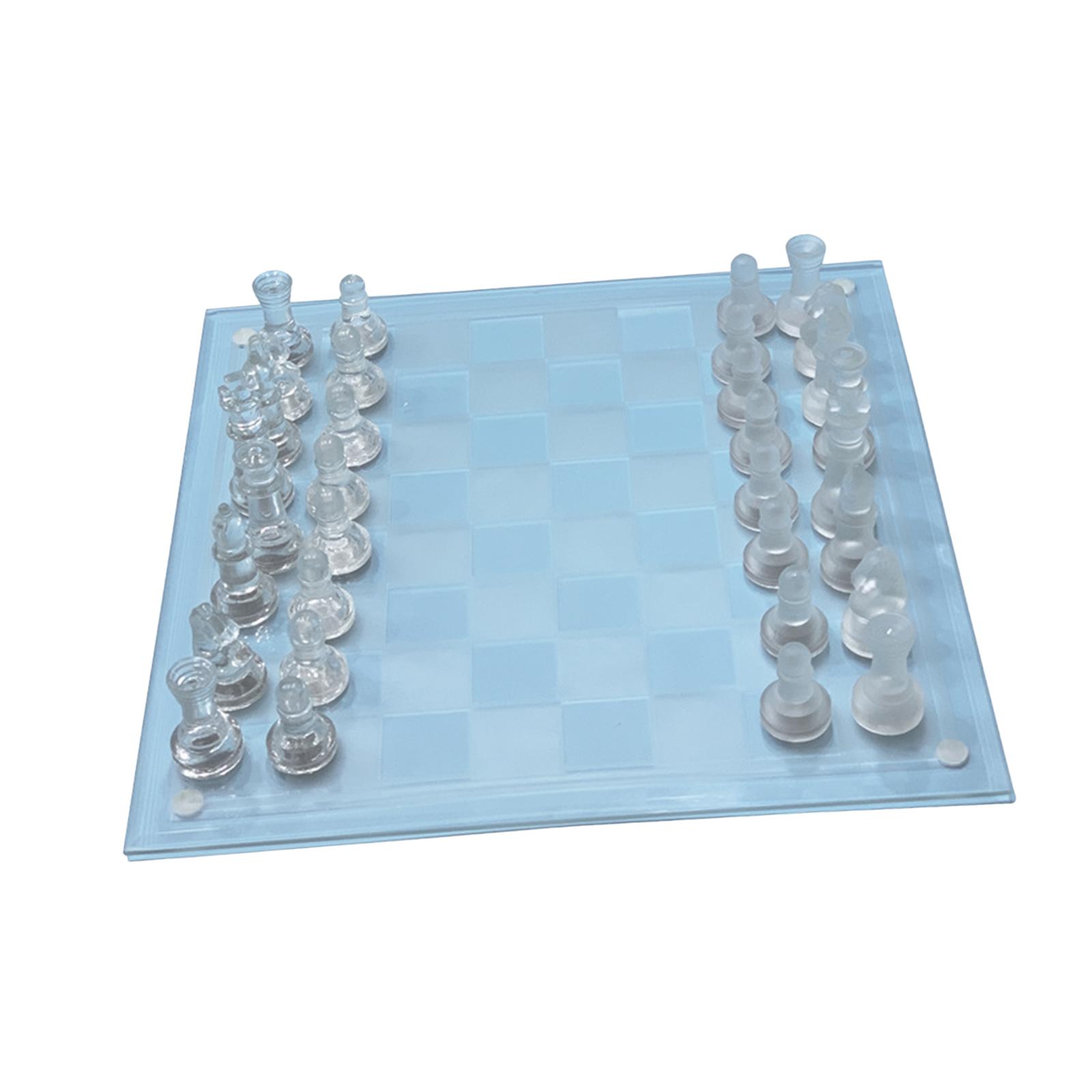 Glass Chess Game, Crystal Chess Board, Adults Play Set, Frosted Chess Board Set, Classic Strategy Game for Party, Interaction Activity Festival - image 5 of 8