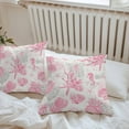 thumbnail image 5 of Outdoor Waterproof Pillow Covers Pack of 2, Pink Coastal Starfish Shell Coral Seahorse Ocean Vintage Decorative Throw Pillowcases Cushion Covers for Garden Patio Tent Sofa Couch, 20x20 inch, 5 of 8