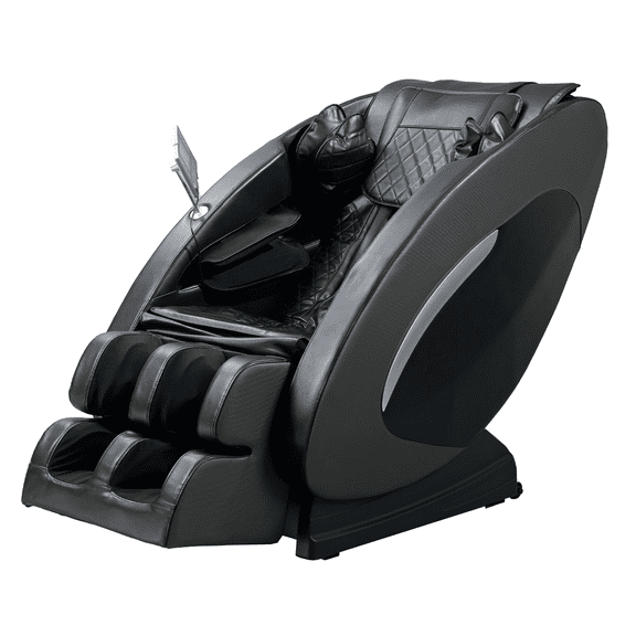 Full Body Massage Recliner with Foot Roller, SL Track, Zero Gravity & Bluetooth Speaker - Black