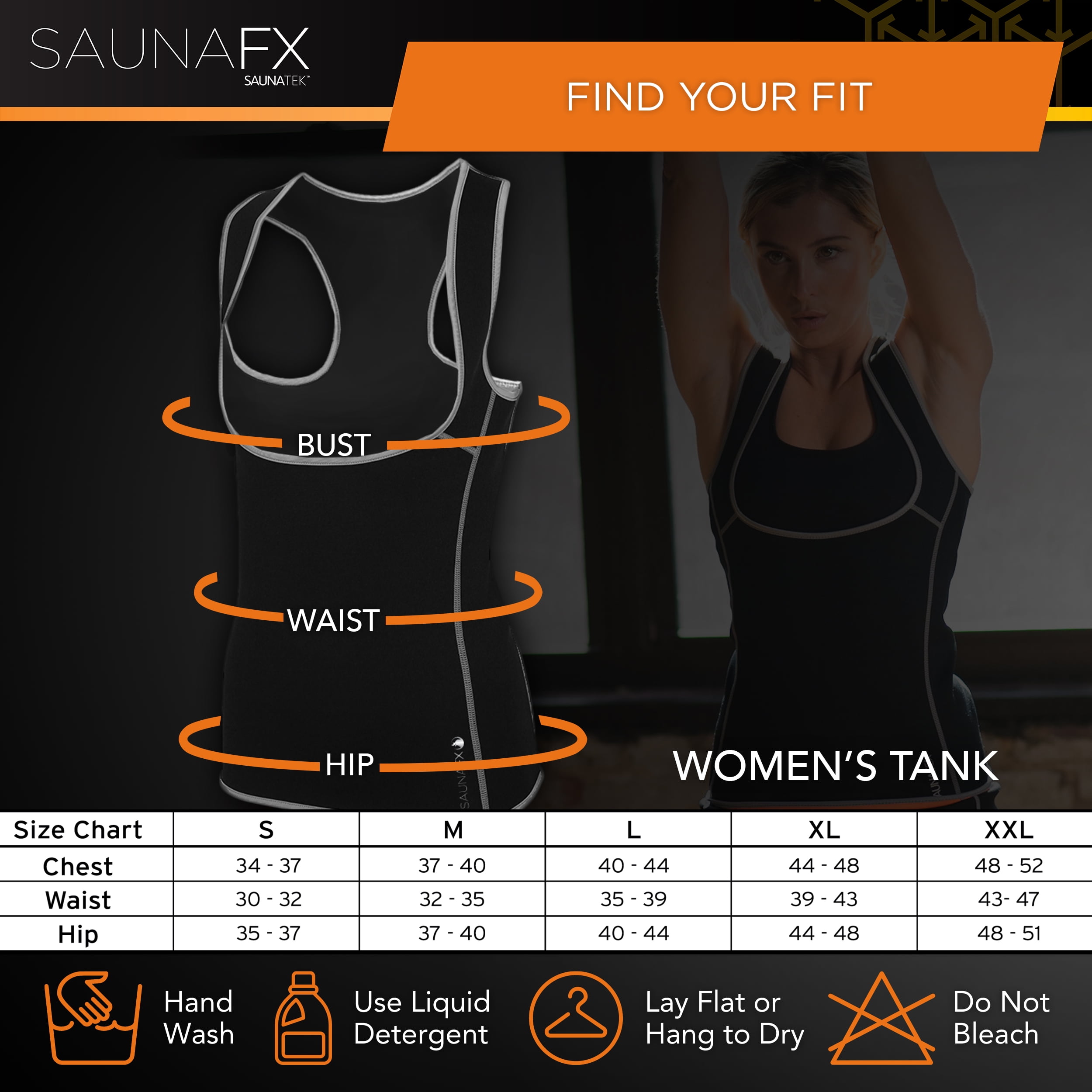 SaunaFX Women's Slimming Neoprene Sauna Hourglass Tank with Microban Antimicrobial Product Protection