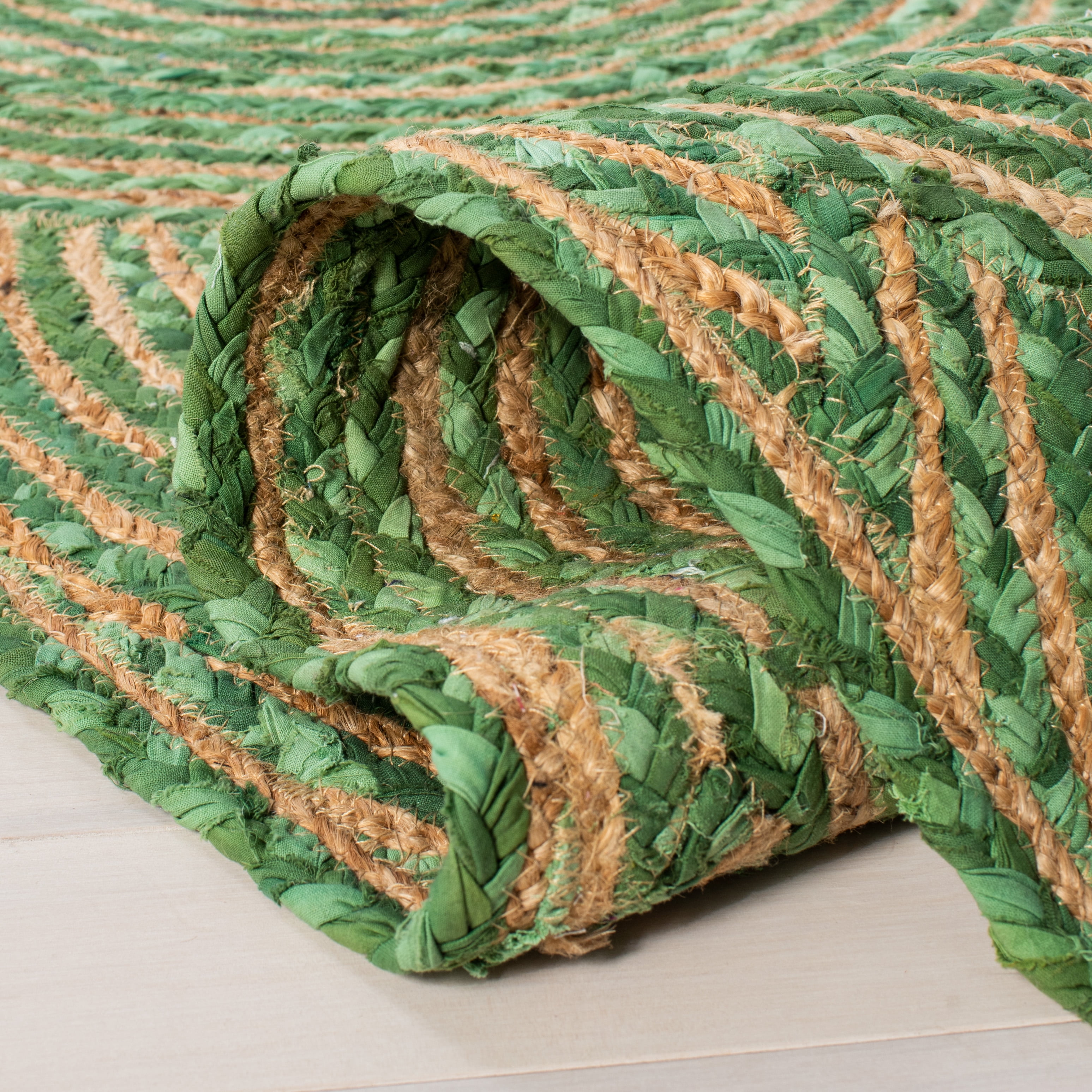 SAFAVIEH Cape Cod Bora Geometric Area Rug, Green/Natural, 9' x 12'