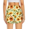 thumbnail image 4 of Xecao's Sunflowers And Butterflies for a double-layer running short for women, perfect for gym, tennis, and more, featuring a convenient pocket., 4 of 9