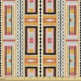 thumbnail image 1 of Folk Fabric by the Yard, Colorful Kente Style Geometric Pattern with Abstract Hatched Shapes Image, Decorative Upholstery Fabric for Sofas and Home Accents, Multicolor by Ambesonne, 1 of 5