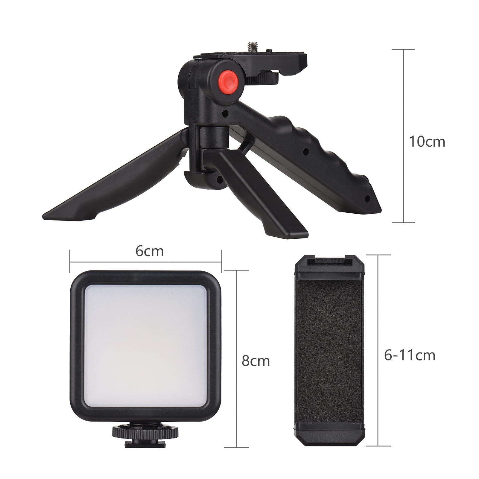 Vlogging Kit for Phone with Tripod, LED Light, YouTube Starter kit with Mini Microphone for Live Stream, Video Calls, Vlogging, Instagram