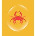 thumbnail image 3 of Crabs Duvet Cover Set Queen Size, Crab Icon in an Abstract Bubble on Yellow Background Seafood Theme, Decorative 3 Piece Bedding Set with 2 Pillow Shams, Marigold Dark Coral White, by Ambesonne, 3 of 3