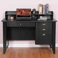 thumbnail image 2 of Topbuy Wooden Computer Writing Desk Office Study Table with Drawers Black, 2 of 5