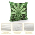 thumbnail image 4 of Autua Marijuana Leaf Graphic Decorative Cushion Throw Pillow Cover for Home Couch Living Room Bed Sofa - Durable Material, Multipurpose Use, Exquisite Craft - 1PC 20x20in, 4 of 5