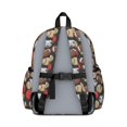 thumbnail image 3 of Football and Basketball Black Pattern Cute School Backpack with Padded Back and Adjustable Shoulder Straps 13.4"x11"x4.7", 3 of 5