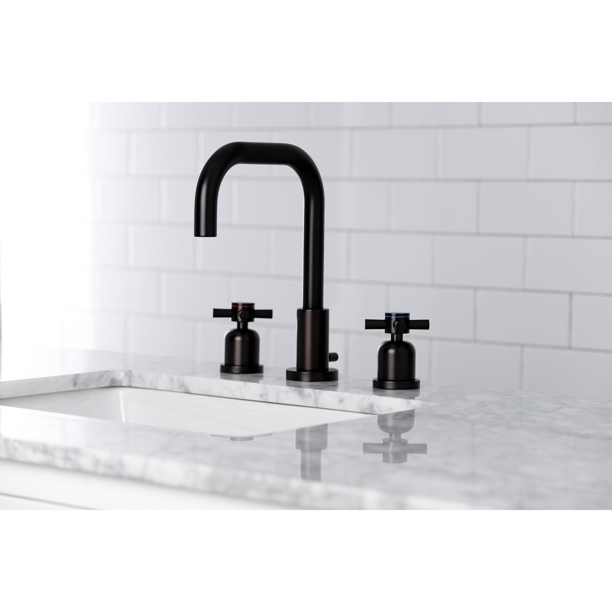 Kingston Brass FSC8935DX Concord Widespread Bathroom Faucet with Brass Pop-Up, Oil Rubbed Bronze