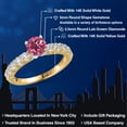 thumbnail image 2 of Gem Stone King 14K Two Tone Gold Pink Tourmaline and Lab Grown Diamond Engagement Ring for Women | 1.17 Cttw | Round 5MM | Gemstone October Birthstone | Size 6, 2 of 6