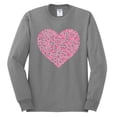 thumbnail image 2 of Wild Bobby, Pink Ribbon Heart, Breast Cancer Awareness, Men Long Sleeve Shirt, Heather Grey, Medium, 2 of 5