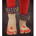 thumbnail image 3 of Banithani Indian Traditional 3 Line Classical Kathak 12 No Ghungroo Anklets Dancing Ankle Bracelet Pair Jewelry-Purple, 3 of 5
