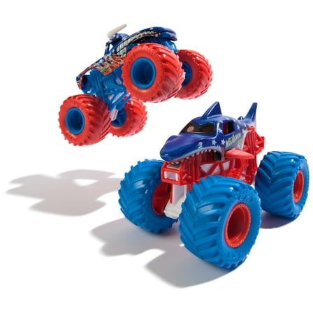 Monster Jam, El Toro Loco Vs. Megalodon Die-Cast 1:64 Scale Monster Trucks, Boys and Girls Ages 3 and up