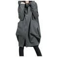 thumbnail image 1 of 2025 Femmes Fermeture Éclair Complète Faux Chandail à Capuchon en Molleton Dames Long Cardigan Fermeture Éclair Chandail à Capuche pour Femmes Cardigan Veste Manteau Veste de Course pour Femmes Haut Robe, 1 of 6