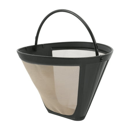 

Reusable Coffee Filter Cone Shape Coffee Filter Mesh Basket (Golden)