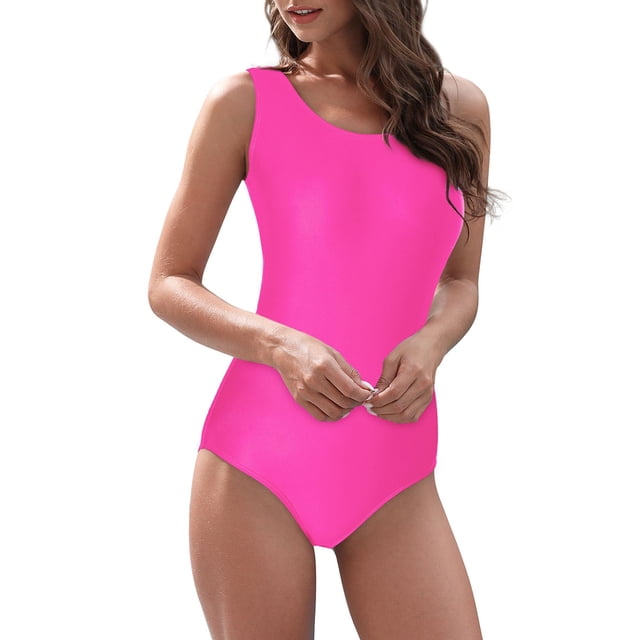 Traje de baño de una pieza American Trends para mujer, color rosa intenso, talla L
