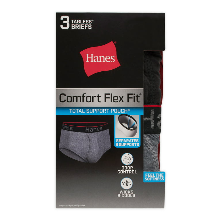 Hanes Men's Cotton White Briefs with Comfort Flex Waistband (Pack of 3) :  : Clothing, Shoes & Accessories