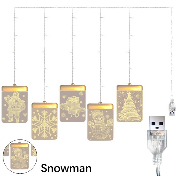 Luz decorativa navideña para ventana, luces de cadena de fondo para exteriores, interiores, ventanas, camino, patio, dormitorio, fiesta, pared de vacaciones, blanco cálido Vhermosa 221137-1