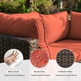 thumbnail image 2 of TANGJEAMER 7 Piece Patio Furniture Set with Fire Pit Table, All Weather Outdoor Sectional PE Rattan, Patio Conversation Sets with Cushions for Garden Lawn Balcony(Red), 2 of 10