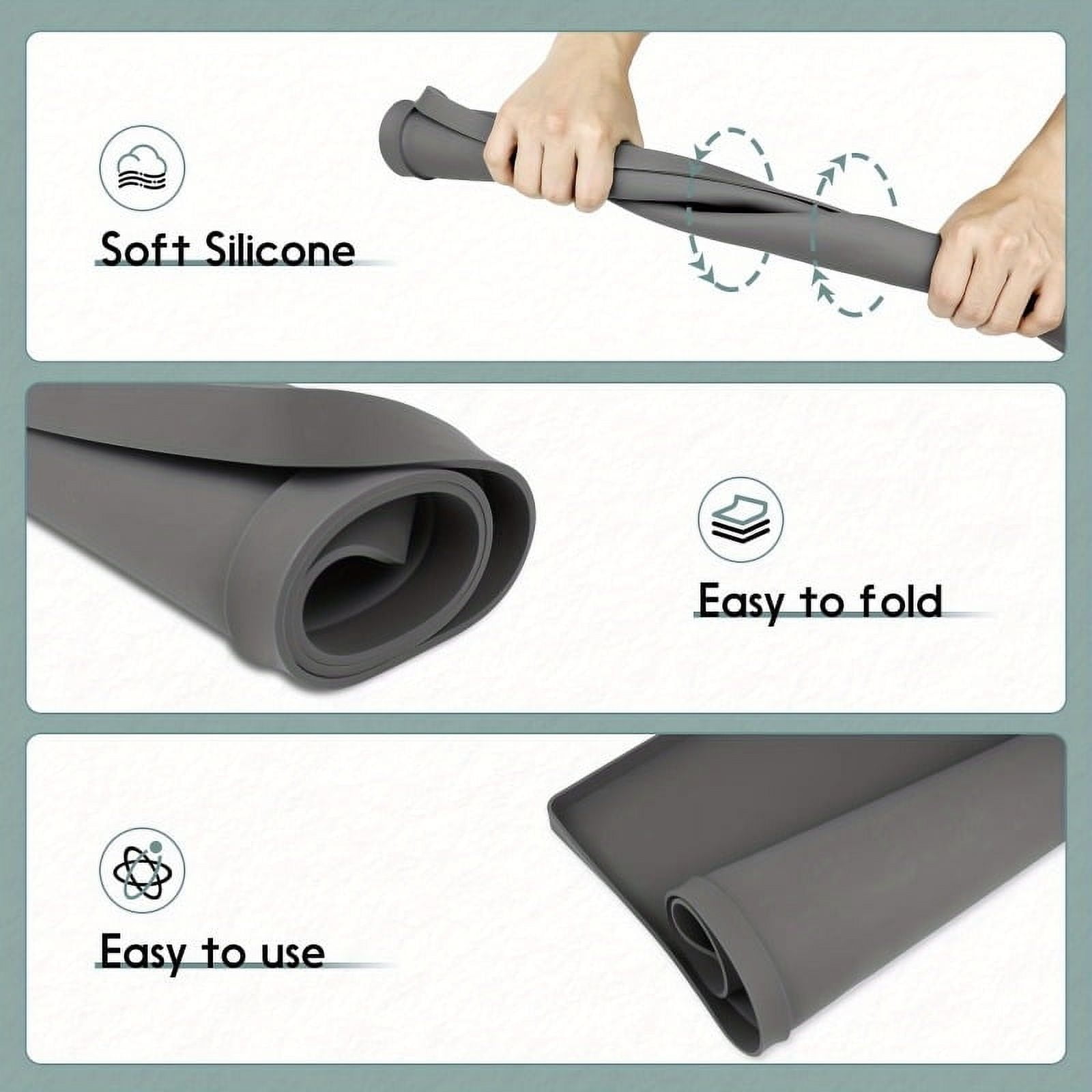 2 PCS Washer and Dryer Covers for the Top, 26" x 18"Washer and Dryer Top Protector Mat, Protective Silicone Rubber Mat, Non Slip Quick Drying Washer Dryer Cover for Home Kitchen Laundry Room