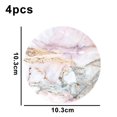 thumbnail image 3 of Posavasos con diseño de mármol, juego de posavasos de piedra absorbente redondos con piedra de cerámica y base de corcho, 3 of 6