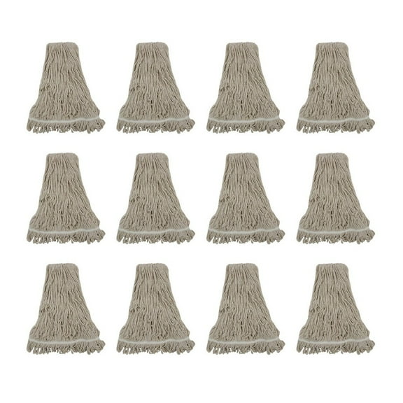 Boardwalk BWK432C 32 oz. Pro Loop Web/Tailband Premium Standard Mop Head - White (12/Carton)