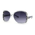 thumbnail image 2 of Womens Classic 90s Butterfly Diva Plastic Sunglasses Clear Grey Tort Smoke, 2 of 4