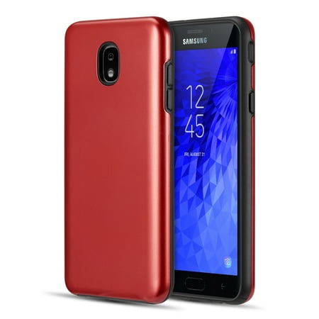 Dual Armor Samsung Galaxy J7 Star, Slim Fit Hybrid Protective Cover Case for Samsung Galaxy J7 Star 2018 J737T (T-Mobile) - Red