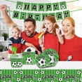 thumbnail image 4 of Soccer Birthday Party Supplies Set for 10 Guests, Green Football Theme Disposable Tableware with Banner, Tablecloth, Plates, Cups, Napkins & Cutlery, 4 of 6