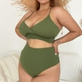 thumbnail image 1 of Swimsuit Women Plus Size Sexy Solid Swimsuit Bikini Set Two Piece Suit, 1 of 5