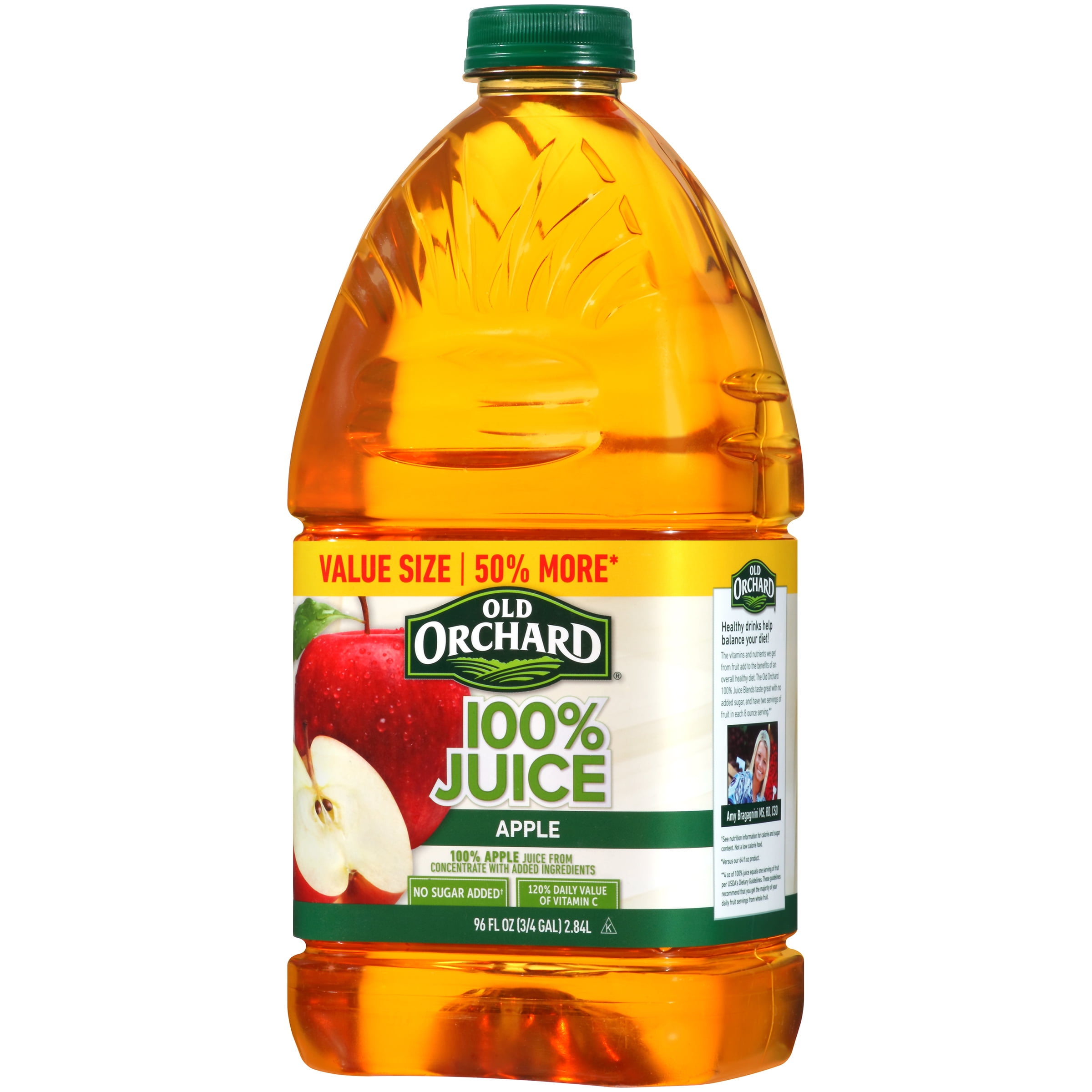 (4 pack) Old Orchard 100% Juice, Apple, 96 Fl Oz