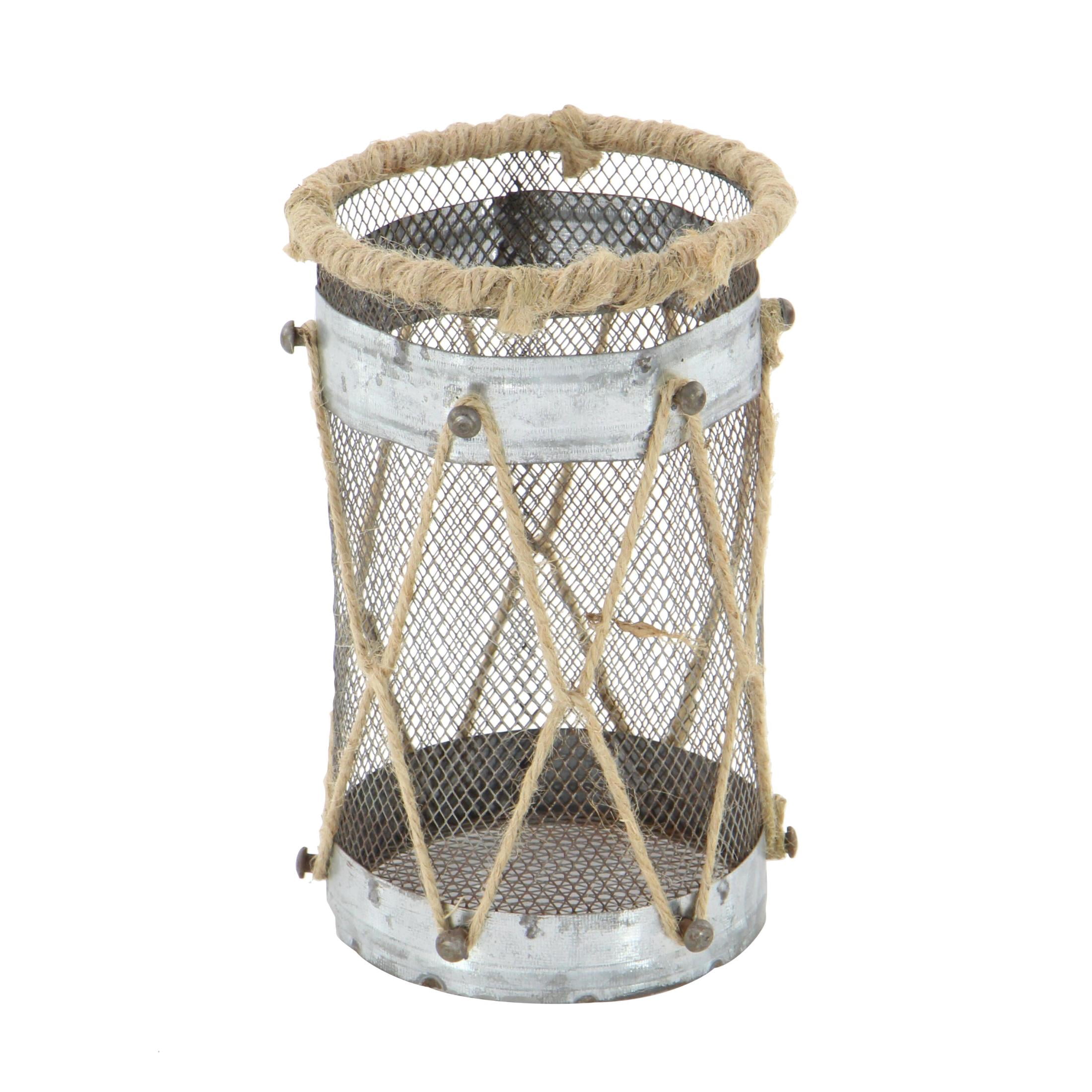 DecMode 3 Holder Silver Metal Decorative Candle Lantern, Set of 3