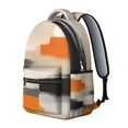 thumbnail image 2 of Orange and Grey Abstract Art Artwork Backpack for School,Cute School Bag,Schoolbag with Adjustable Shoulder Straps & Padded Back,15.3"x11"x7.1".﻿, 2 of 6