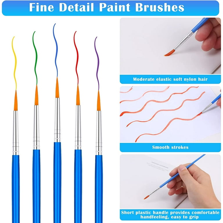 50pcs Round Paint Brushes Bulk, Small Paint Brushes Classroom Brushes Set for Kids Model Canvas Painting Face Acrylic Watercolor Oil and Crafts