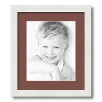 ArtToFrames 12.5x15" Matted Picture Frame with 8.5x11" Single Mat Photo Opening Framed in 1.25" Satin White Frame and 2" Brique Mat (FWM-3966-12.5x15)
