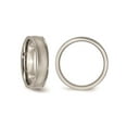 thumbnail image 4 of Gem & Harmony Ladies or Mens Titanium Ridged Edge 6mm Satin Wedding Band Ring for Women, 4 of 7