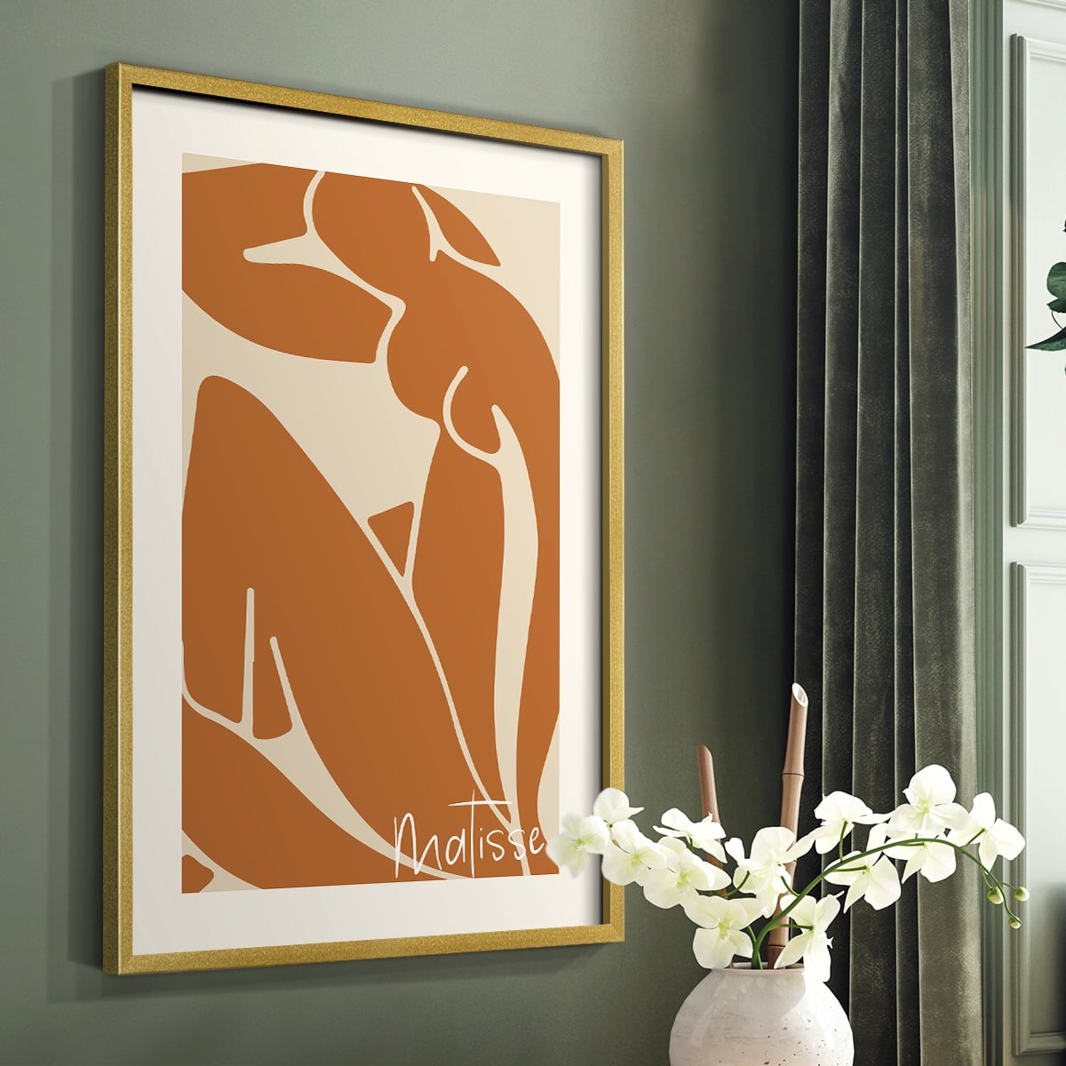 Matisse CCCII in Gold Solid Wood 11 x 14 Framed Print