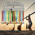 thumbnail image 7 of Volleyball Medal Holder Medal Hanger Display Rack Sports Hanging Athlete Awards Iron Small Wall Mount Decor with 14 Hooks for Competition Ribbon Lanyard Medals Medalist Silver 11.4x5.1Inch, 7 of 7