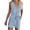 Light Blue, variant on XMMSWDLA Women V Neck Sleeveless Belted Wrap Short Jumpsuit