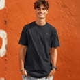 thumbnail image 4 of Dalix Espresso Martini Midweight Garment Dye Soft Tee Short Sleeve Cotton Shirt Mens in Black XS X-Small, 4 of 5