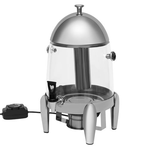12L Hot Beverage Dispenser, PC Transparent Hot Drink Dispenser, Electric Heating & Alcohol Burner Ready, for Outdoor Picnic Camping BBQ