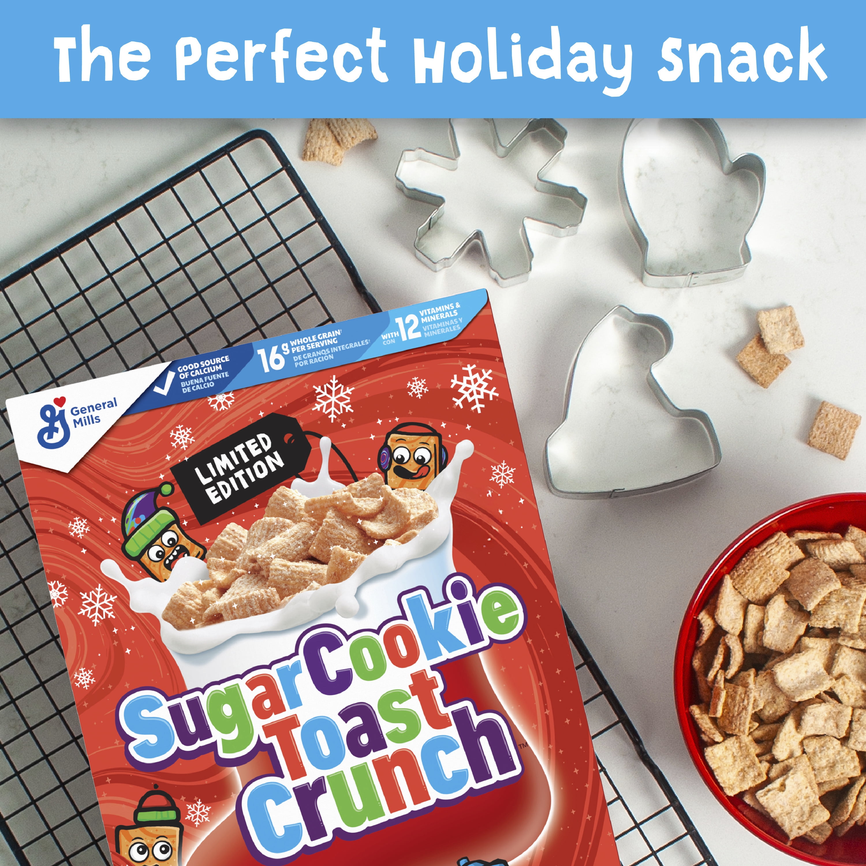 Sugar Cookie Toast Crunch Breakfast Cereal, Sugar Cookie Cinnamon, Family Size, 18.8 oz
