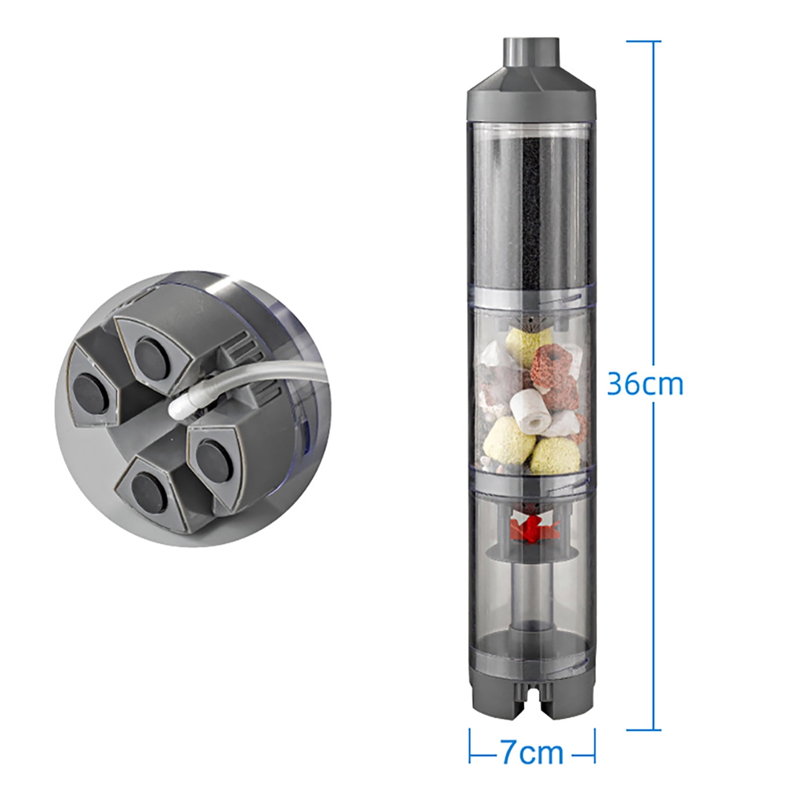 EastVita Aquarium Sponge Filter, Submersible Fish Tank Stool Suction Collector, Aquarium Internal Air Driven Fish Poop Cleaner Filter, Fully Automatic Fish Tank Toilet
