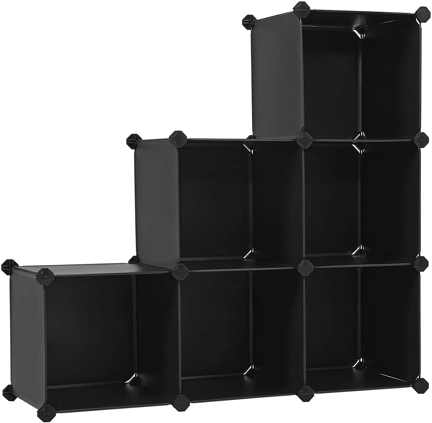 SONGMICS Cube Organizer Storage DIY, Bookshelf, 6-Cube Storage, Black ...