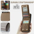 thumbnail image 2 of ELEHOLD for iPhone 14 Plus Case with Card Holder, iPhone 14 Plus Wallet Case for Women Men with RFID Blocking, Durable Leather Kickstand Shockproof Case for iPhone 14 Plus,Brown, 2 of 6