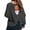 Dark Gray, variant on Open Back Workout Tops for Women Long Sleeve Cropped Athletic Clothes Gym Running Yoga Sports T Shirts